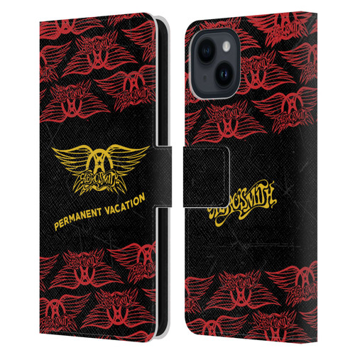 Aerosmith Classics Permanent Vacation Leather Book Wallet Case Cover For Apple iPhone 15