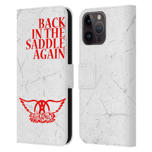 Aerosmith Classics Back In The Saddle Again Leather Book Wallet Case Cover For Apple iPhone 15 Pro Max