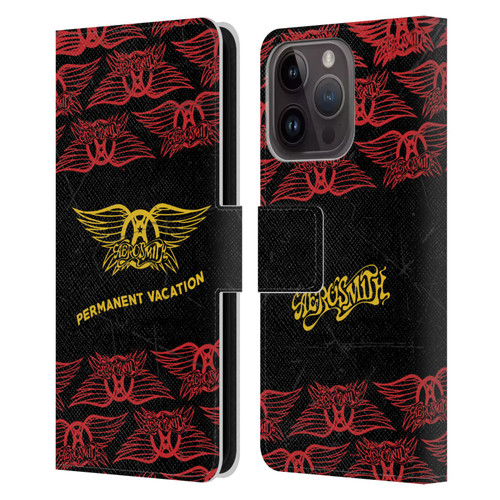 Aerosmith Classics Permanent Vacation Leather Book Wallet Case Cover For Apple iPhone 15 Pro