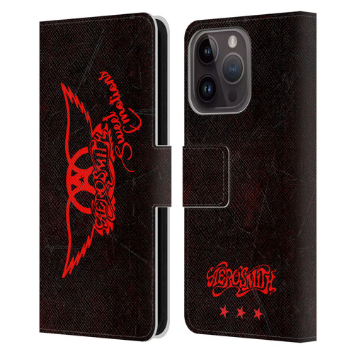Aerosmith Classics Red Winged Sweet Emotions Leather Book Wallet Case Cover For Apple iPhone 15 Pro
