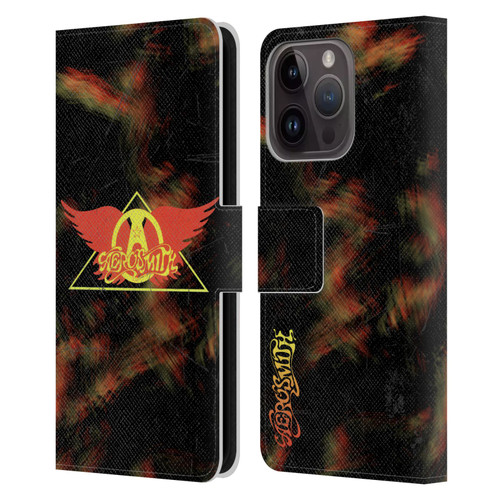 Aerosmith Classics Triangle Winged Leather Book Wallet Case Cover For Apple iPhone 15 Pro