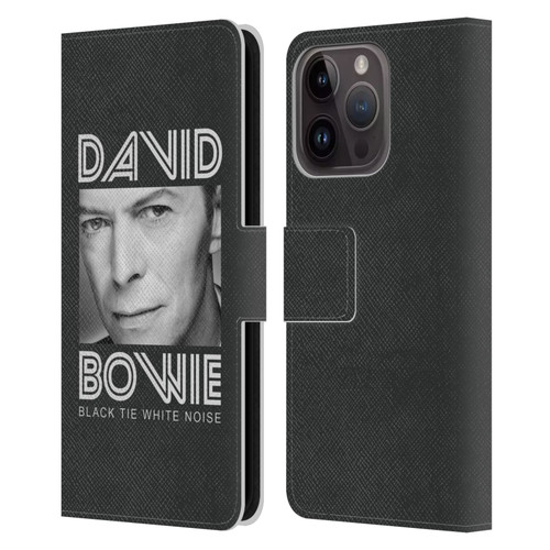 David Bowie Album Art Black Tie Leather Book Wallet Case Cover For Apple iPhone 15 Pro