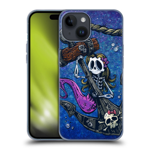 David Lozeau Colourful Grunge Mermaid Anchor Soft Gel Case for Apple iPhone 15