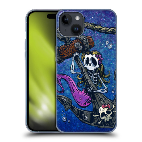 David Lozeau Colourful Grunge Mermaid Anchor Soft Gel Case for Apple iPhone 15 Plus