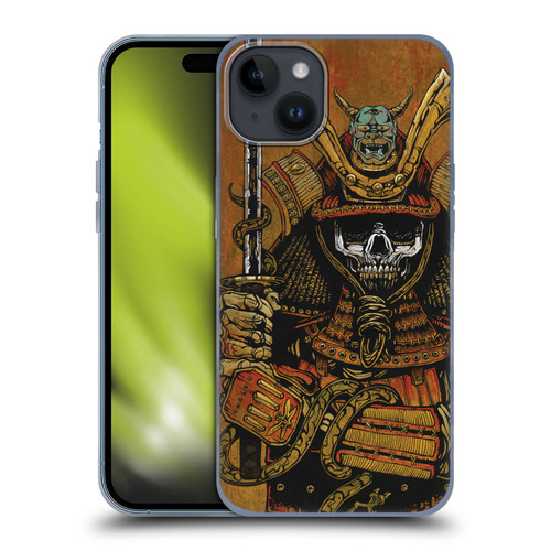 David Lozeau Colourful Grunge Samurai Soft Gel Case for Apple iPhone 15 Plus