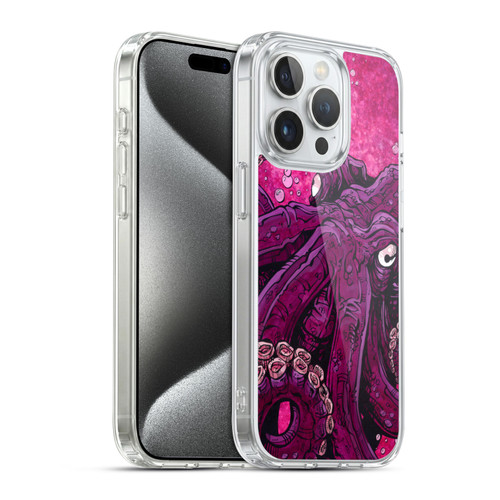 David Lozeau Colourful Grunge Octopus Squid Soft Gel Case for Apple iPhone 15 Pro & MagSafe