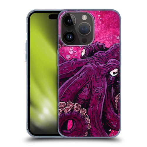 David Lozeau Colourful Grunge Octopus Squid Soft Gel Case for Apple iPhone 15 Pro