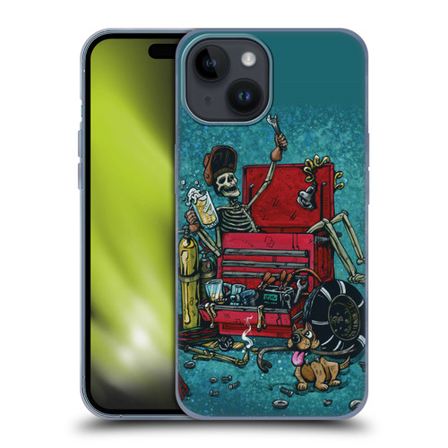 David Lozeau Colourful Art Garage Soft Gel Case for Apple iPhone 15