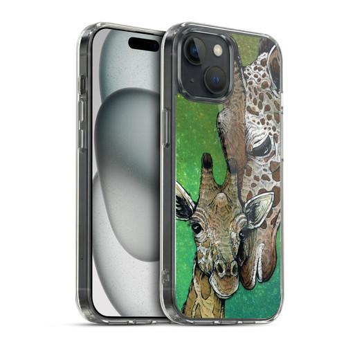 David Lozeau Colourful Art Giraffe Soft Gel Case for Apple iPhone 15 & MagSafe