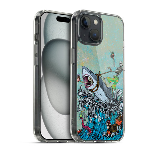 David Lozeau Colourful Art Surfing Soft Gel Case for Apple iPhone 15 & MagSafe