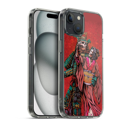 David Lozeau Colourful Art Samurai And Geisha Soft Gel Case for Apple iPhone 15 Plus & MagSafe