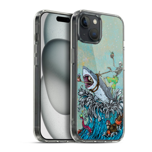 David Lozeau Colourful Art Surfing Soft Gel Case for Apple iPhone 15 Plus & MagSafe