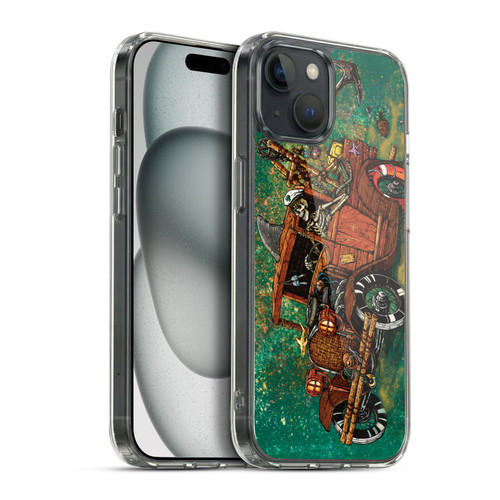 David Lozeau Skeleton Grunge Tiki Towing Soft Gel Case for Apple iPhone 15 Plus & MagSafe