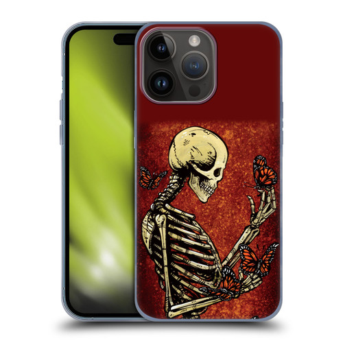 David Lozeau Skeleton Grunge Butterflies Soft Gel Case for Apple iPhone 15 Pro Max