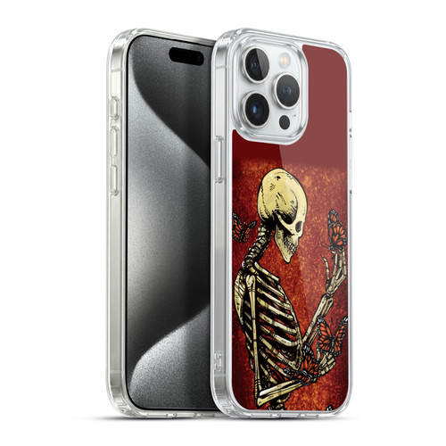 David Lozeau Skeleton Grunge Butterflies Soft Gel Case for Apple iPhone 15 Pro Max & MagSafe