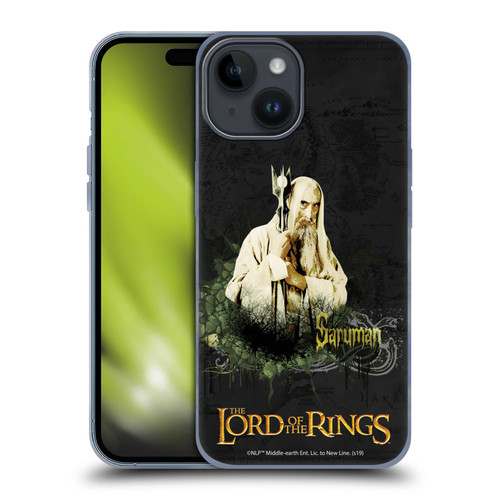 The Lord Of The Rings The Fellowship Of The Ring Character Art Saruman Soft Gel Case for Apple iPhone 15