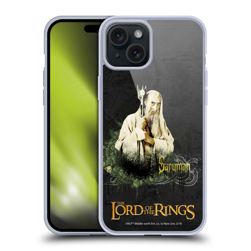 The Lord Of The Rings The Fellowship Of The Ring Character Art Saruman Soft Gel Case for Apple iPhone 15 Plus