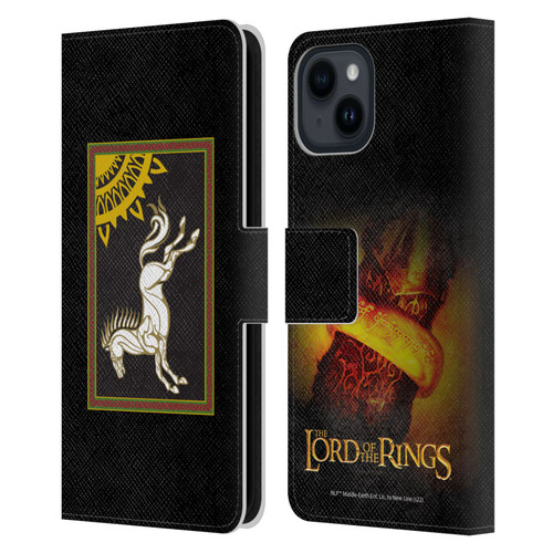 The Lord Of The Rings The Fellowship Of The Ring Graphics Flag Of Rohan Leather Book Wallet Case Cover For Apple iPhone 15