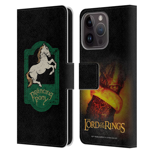 The Lord Of The Rings The Fellowship Of The Ring Graphics Prancing Pony Leather Book Wallet Case Cover For Apple iPhone 15 Pro