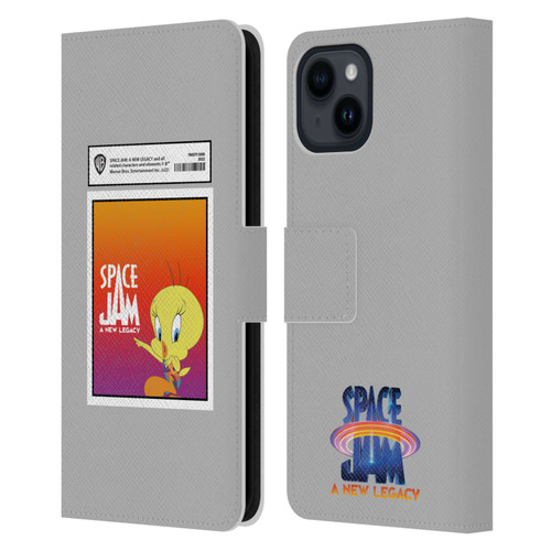 Space Jam: A New Legacy Graphics Tweety Bird Card Leather Book Wallet Case Cover For Apple iPhone 15