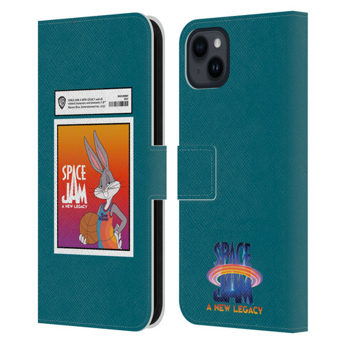 Space Jam: A New Legacy Graphics Bugs Bunny Card Leather Book Wallet Case Cover For Apple iPhone 15 Plus