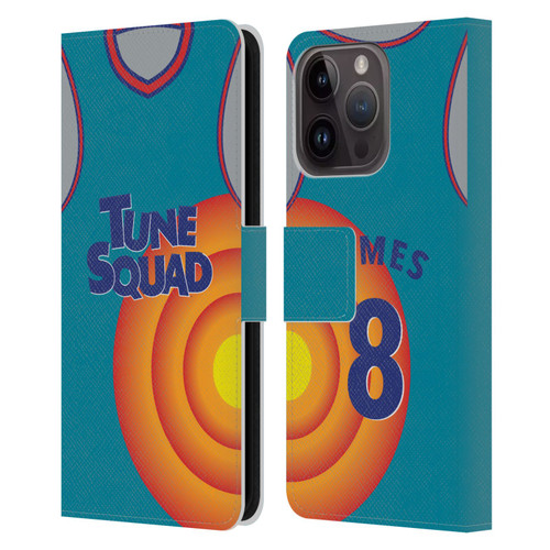 Space Jam: A New Legacy Graphics Jersey Leather Book Wallet Case Cover For Apple iPhone 15 Pro