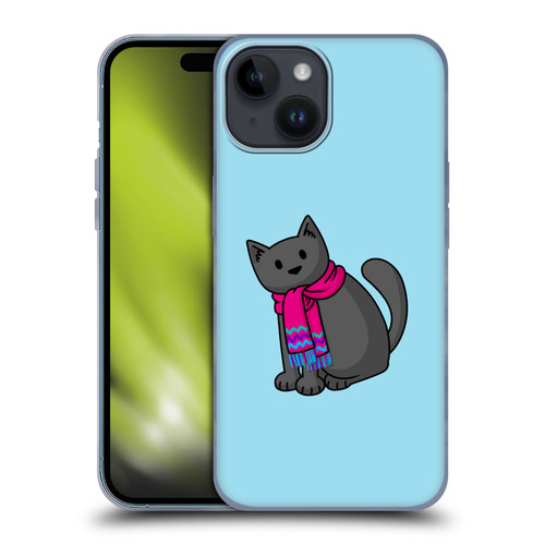 Beth Wilson Doodlecats Cold In A Scarf Soft Gel Case for Apple iPhone 15