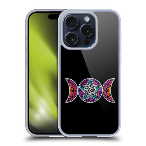 Beth Wilson Celtic Knot Stars Pagan Triple Moon Soft Gel Case for Apple iPhone 15 Pro