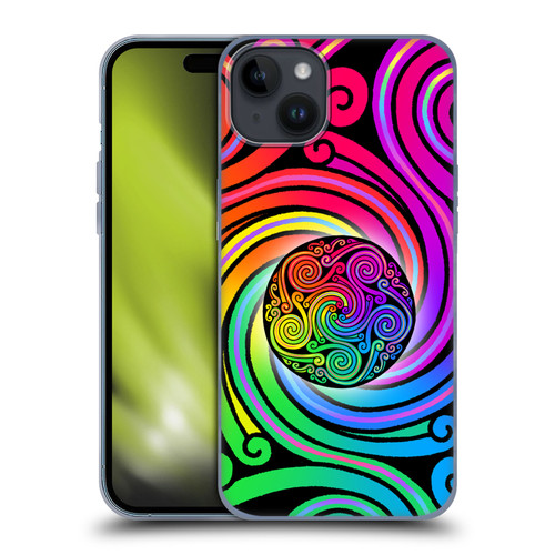 Beth Wilson Rainbow Celtic Knots Spirals Soft Gel Case for Apple iPhone 15 Plus