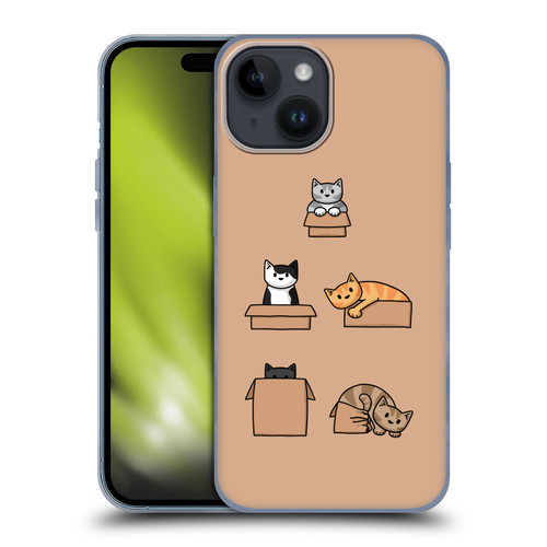 Beth Wilson Doodle Cats 2 Boxes Soft Gel Case for Apple iPhone 15