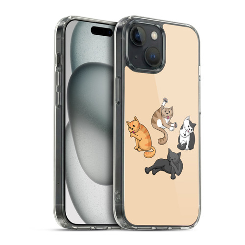 Beth Wilson Doodle Cats 2 Washing Time Soft Gel Case for Apple iPhone 15 & MagSafe