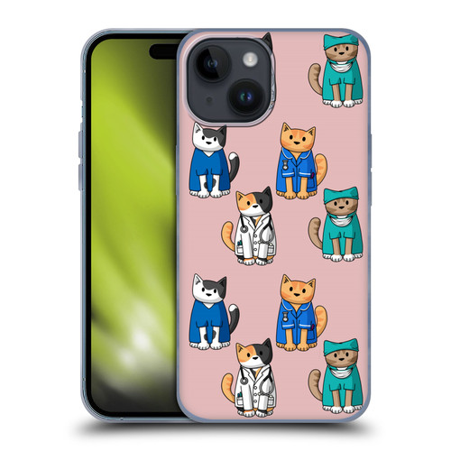 Beth Wilson Doodle Cats 2 Professionals Soft Gel Case for Apple iPhone 15