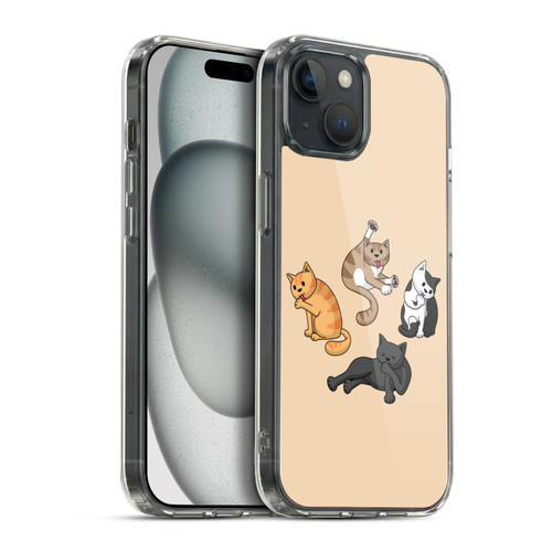 Beth Wilson Doodle Cats 2 Washing Time Soft Gel Case for Apple iPhone 15 Plus & MagSafe