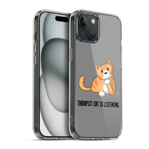 Beth Wilson Doodle Cats 2 Therapist Soft Gel Case for Apple iPhone 15 Plus & MagSafe