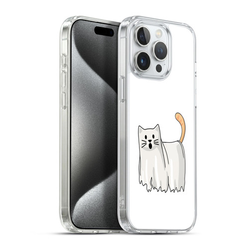 Beth Wilson Doodle Cats 2 Halloween Ghost Soft Gel Case for Apple iPhone 15 Pro Max & MagSafe