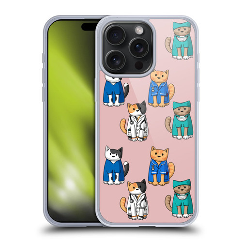 Beth Wilson Doodle Cats 2 Professionals Soft Gel Case for Apple iPhone 15 Pro Max