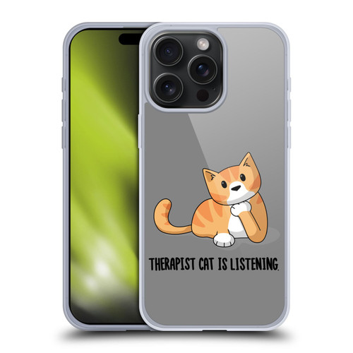 Beth Wilson Doodle Cats 2 Therapist Soft Gel Case for Apple iPhone 15 Pro Max