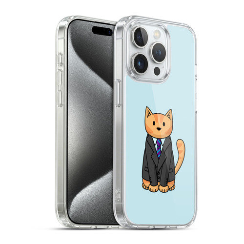 Beth Wilson Doodle Cats 2 Business Suit Soft Gel Case for Apple iPhone 15 Pro & MagSafe
