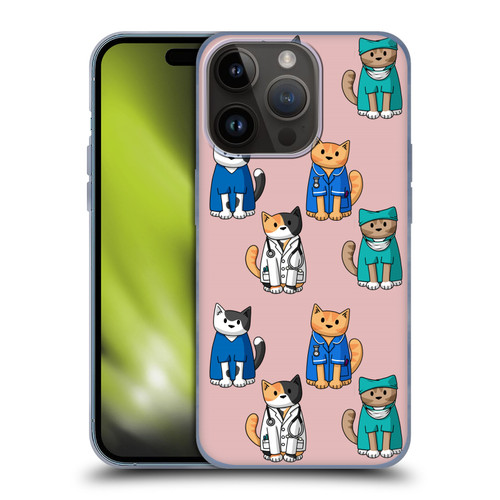 Beth Wilson Doodle Cats 2 Professionals Soft Gel Case for Apple iPhone 15 Pro