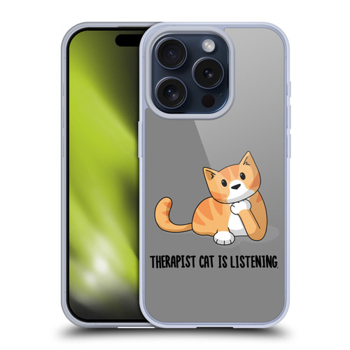 Beth Wilson Doodle Cats 2 Therapist Soft Gel Case for Apple iPhone 15 Pro
