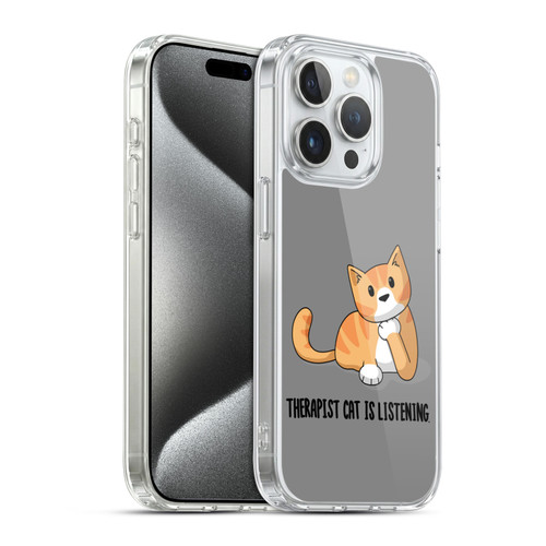 Beth Wilson Doodle Cats 2 Therapist Soft Gel Case for Apple iPhone 15 Pro & MagSafe