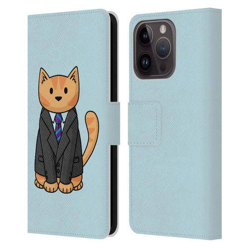 Beth Wilson Doodle Cats 2 Business Suit Leather Book Wallet Case Cover For Apple iPhone 15 Pro