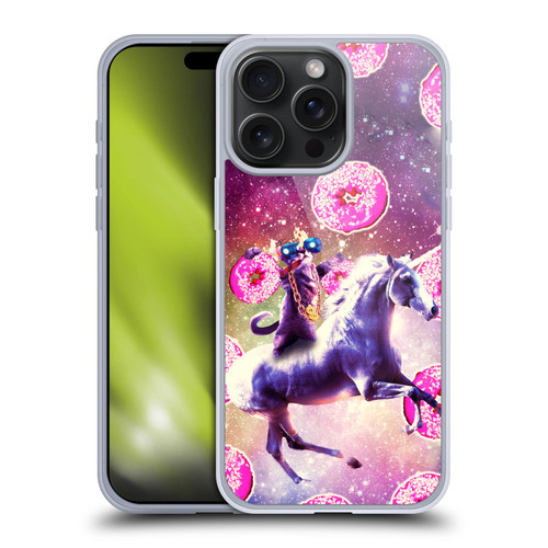 Random Galaxy Mixed Designs Thug Cat Riding Unicorn Soft Gel Case for Apple iPhone 15 Pro Max