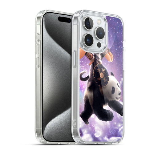 Random Galaxy Mixed Designs Warrior Cat Riding Panda Soft Gel Case for Apple iPhone 15 Pro & MagSafe