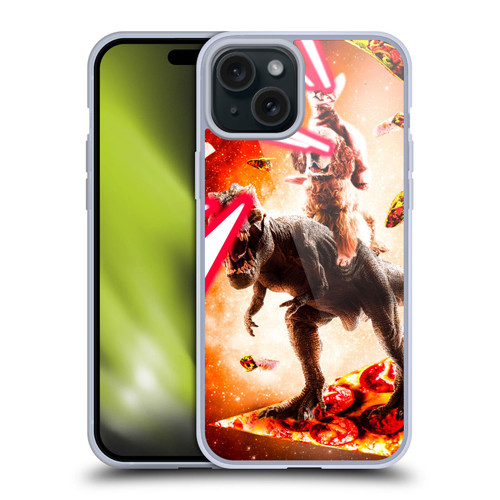 Random Galaxy Space Cat Dinosaur & Dog Lazer Eye Soft Gel Case for Apple iPhone 15 Plus
