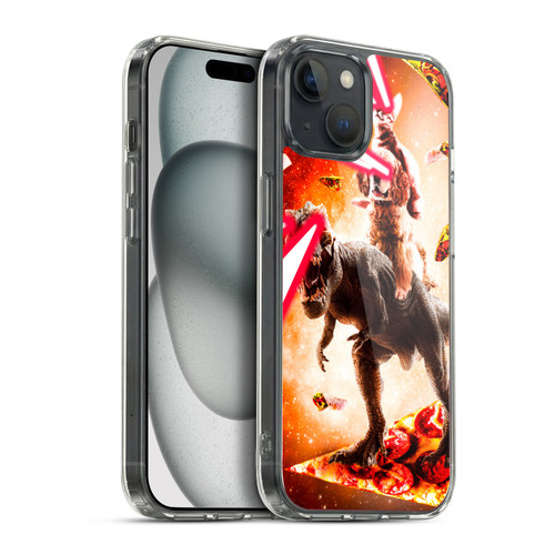 Random Galaxy Space Cat Dinosaur & Dog Lazer Eye Soft Gel Case for Apple iPhone 15 Plus & MagSafe