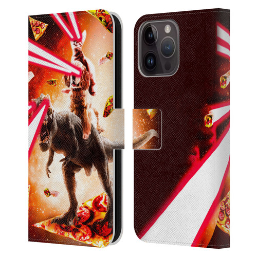 Random Galaxy Space Cat Dinosaur & Dog Lazer Eye Leather Book Wallet Case Cover For Apple iPhone 15 Pro Max