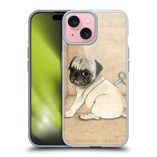 Barruf Dogs Pug Toy Soft Gel Case for Apple iPhone 15