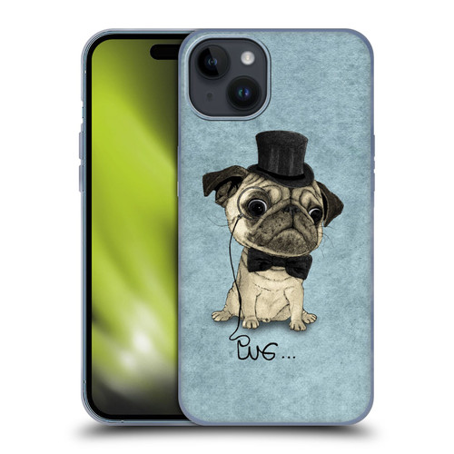 Barruf Dogs Gentle Pug Soft Gel Case for Apple iPhone 15 Plus