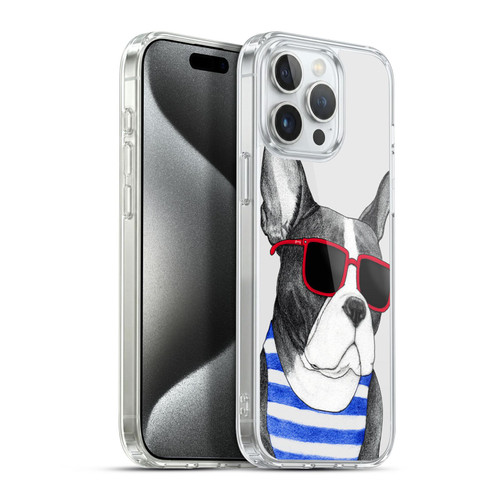 Barruf Dogs Frenchie Summer Style Soft Gel Case for Apple iPhone 15 Pro Max & MagSafe